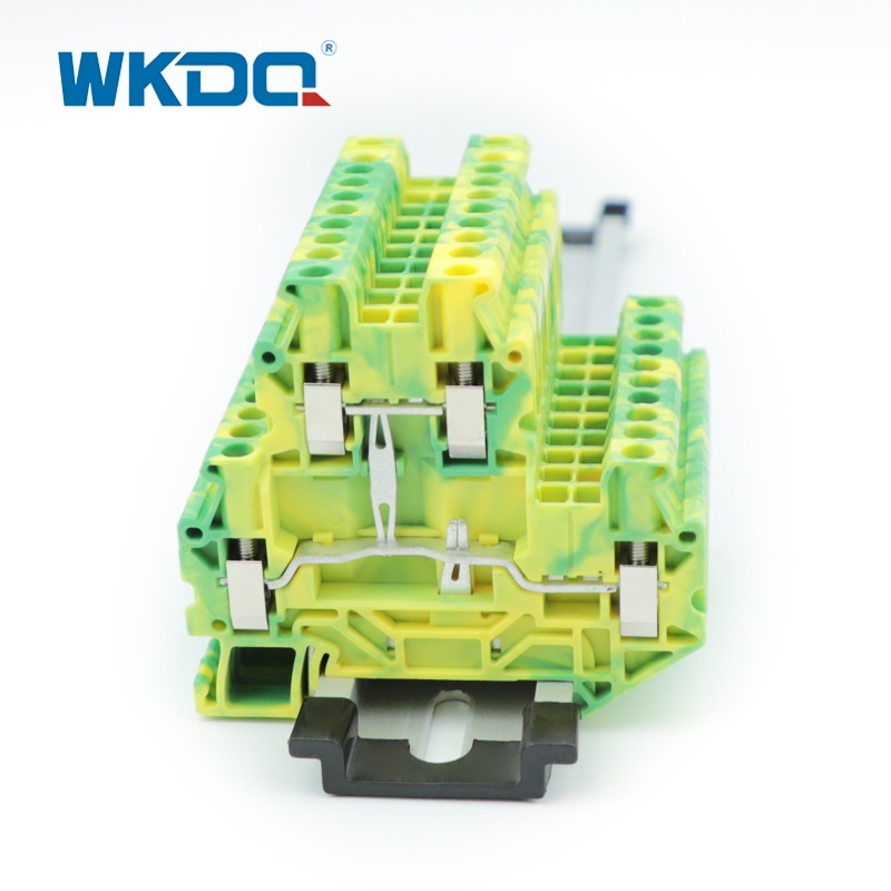 UTTB2.5-PE 2.5mm2 Din Ray Çift Seviye Vidalı Zemin Terminal Bloğu